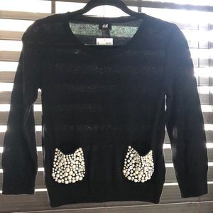 NWT Black Front Pocket Sweater